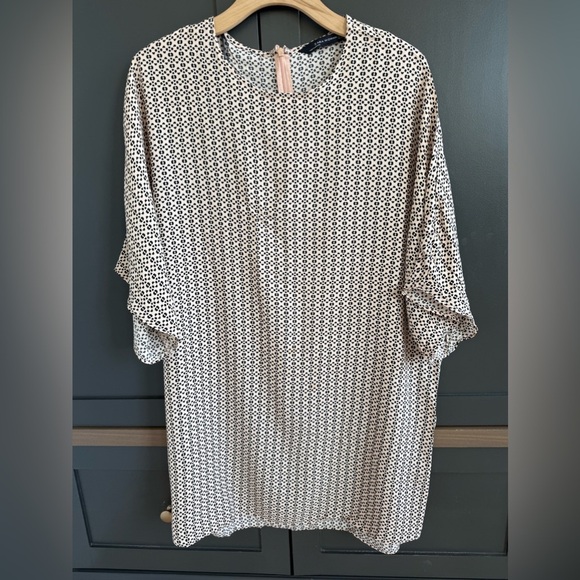 Zara Woman Animal Geometric Print Dress Tunic • L • wide sleeve/wing - Picture 1 of 4